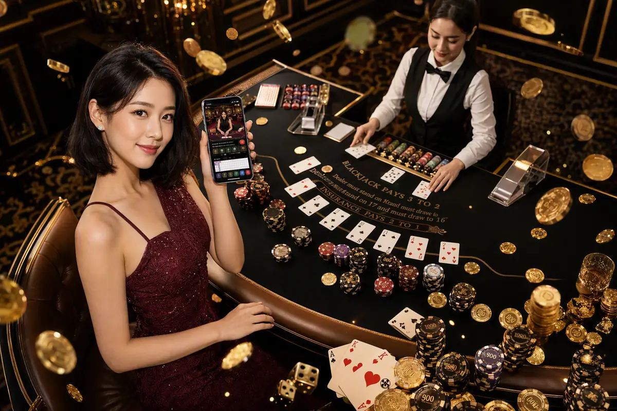 crown888 Casino suasana meja live dealer